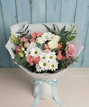 Букет цветов из:  Розы, Лизиантусы и Хризантемы в Вологде