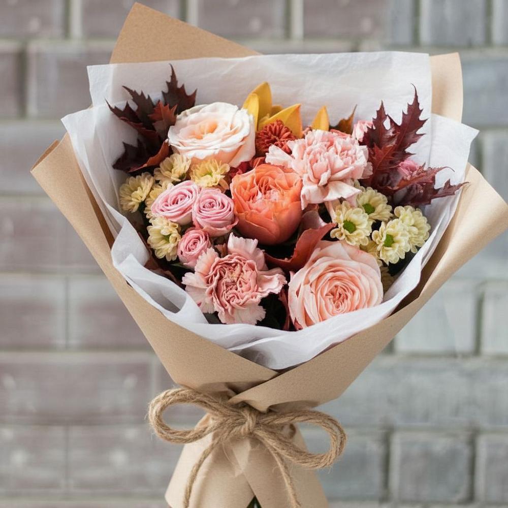 Букет цветов из: Гвоздики, Хризантемы и Розы в Вологде