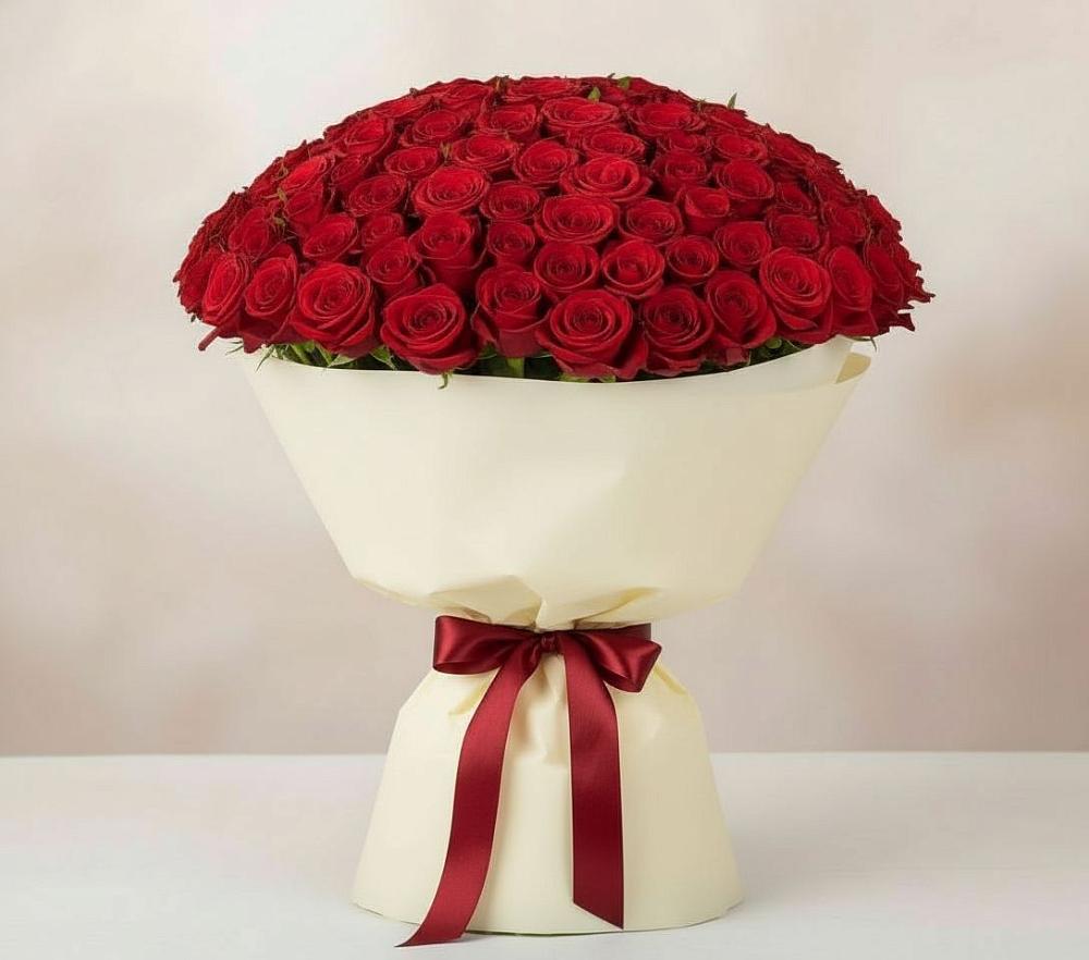 Букет 101 Красная роза Милано в Вологде