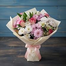 Букет цветов из:  Хризантемы, Альстромерии и Розы в Вологде