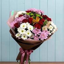 Букет цветов из:  Розы, Хризантемы и Альстромерии #REPLACE_PRED# Вологде
