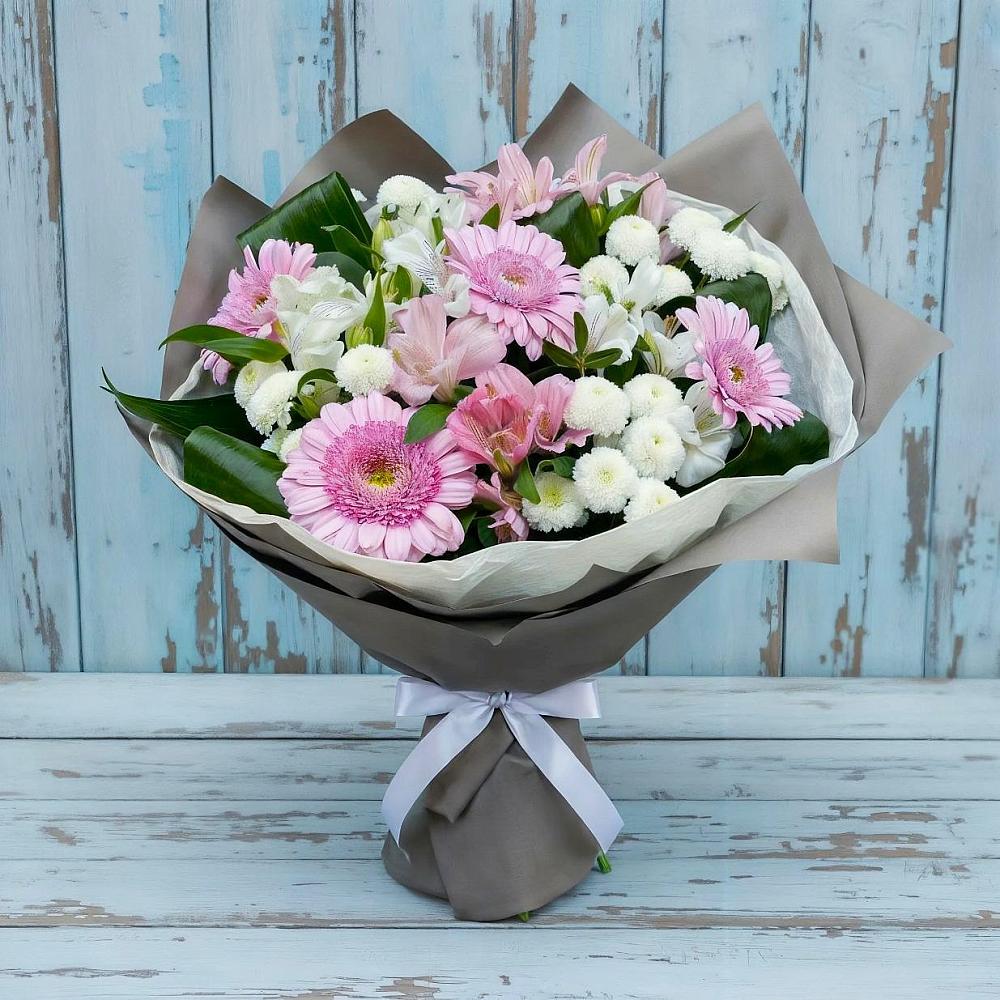 Букет цветов из: Герберы, Альстромерии и Хризантемы в Вологде