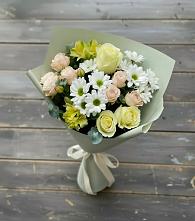 Букет цветов из:  Альстромерии, Розы и Хризантемы в Вологде
