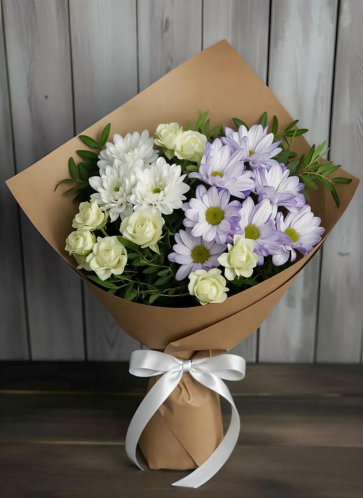 Букет цветов из: Хризантемы и Розы в Вологде